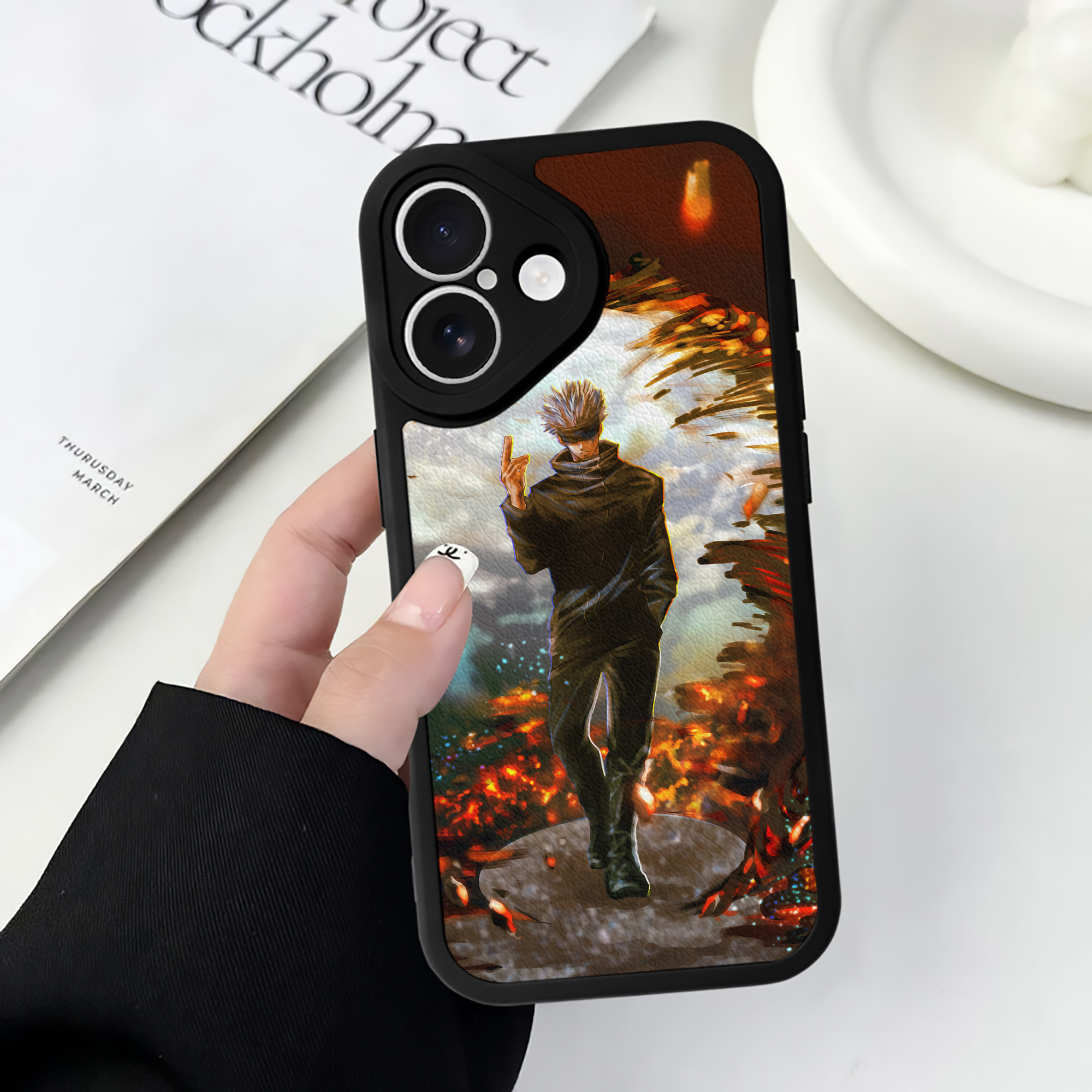 （画像用） 呪術廻戦 Jujutsu Kaisen 【iPhone 16シリーズ対応】シリコンスマホケース（レザー調） 材質：シリコン